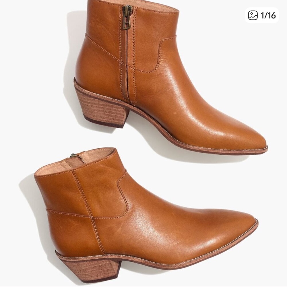 Madewell Tan Leather Ankle Booties